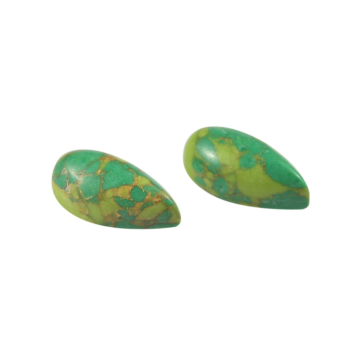 Mojave Green Turquoise Set of 2 (Pear 8x4 mm) 1.25 ctw image number 2