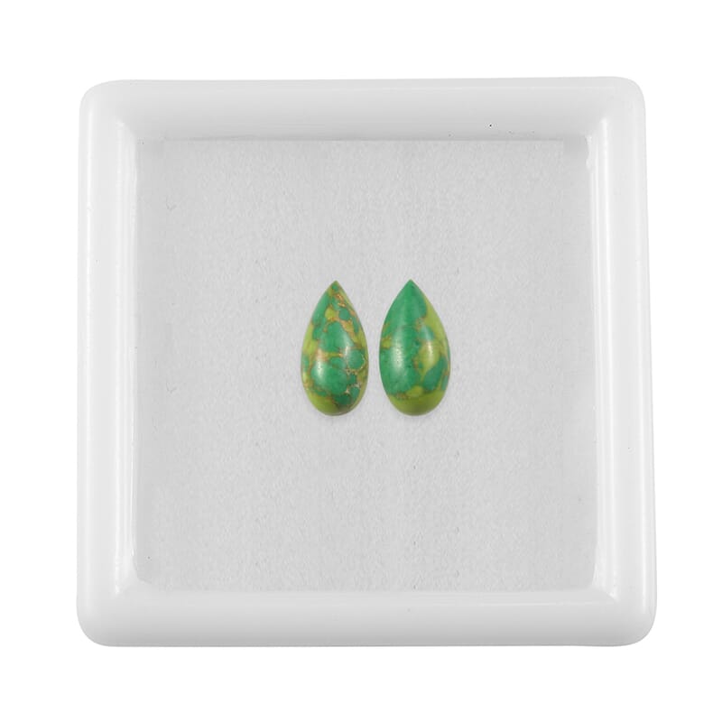 Mojave Green Turquoise Set of 2 (Pear 8x4 mm) 1.25 ctw Loose Gemstone