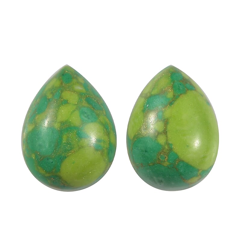Mojave Green Turquoise Set of 2 (Pear 8x6 mm) 2.17 ctw Loose Gemstone