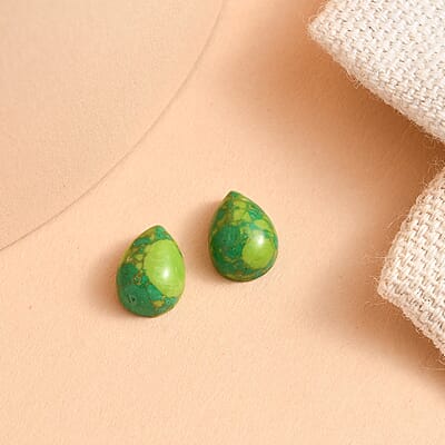 Mojave Green Turquoise Set of 2 (Pear 8x6 mm) 2.17 ctw Loose Gemstone