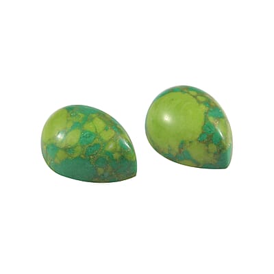 Mojave Green Turquoise Set of 2 (Pear 8x6 mm) 2.17 ctw Loose Gemstone