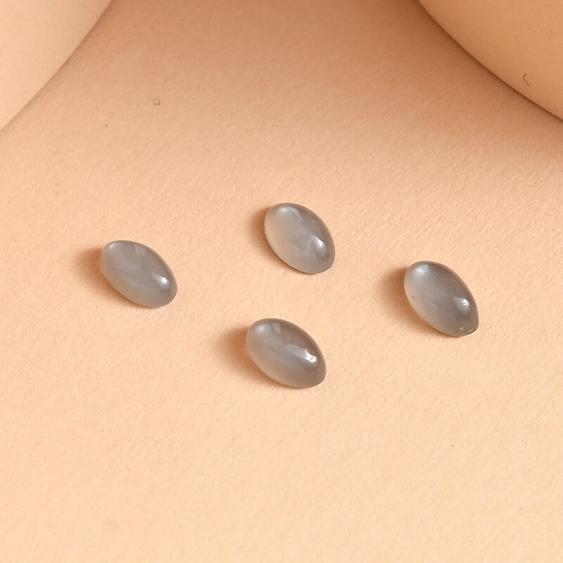 Grey Moonstone Set of 4 (Ovl 5x3 mm) 1.05 ctw Loose Gemstone