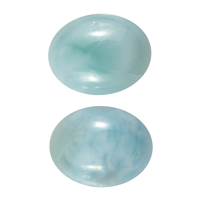 Larimar Set of 2 (Ovl 5x4 mm) 0.71 ctw Loose Gemstone