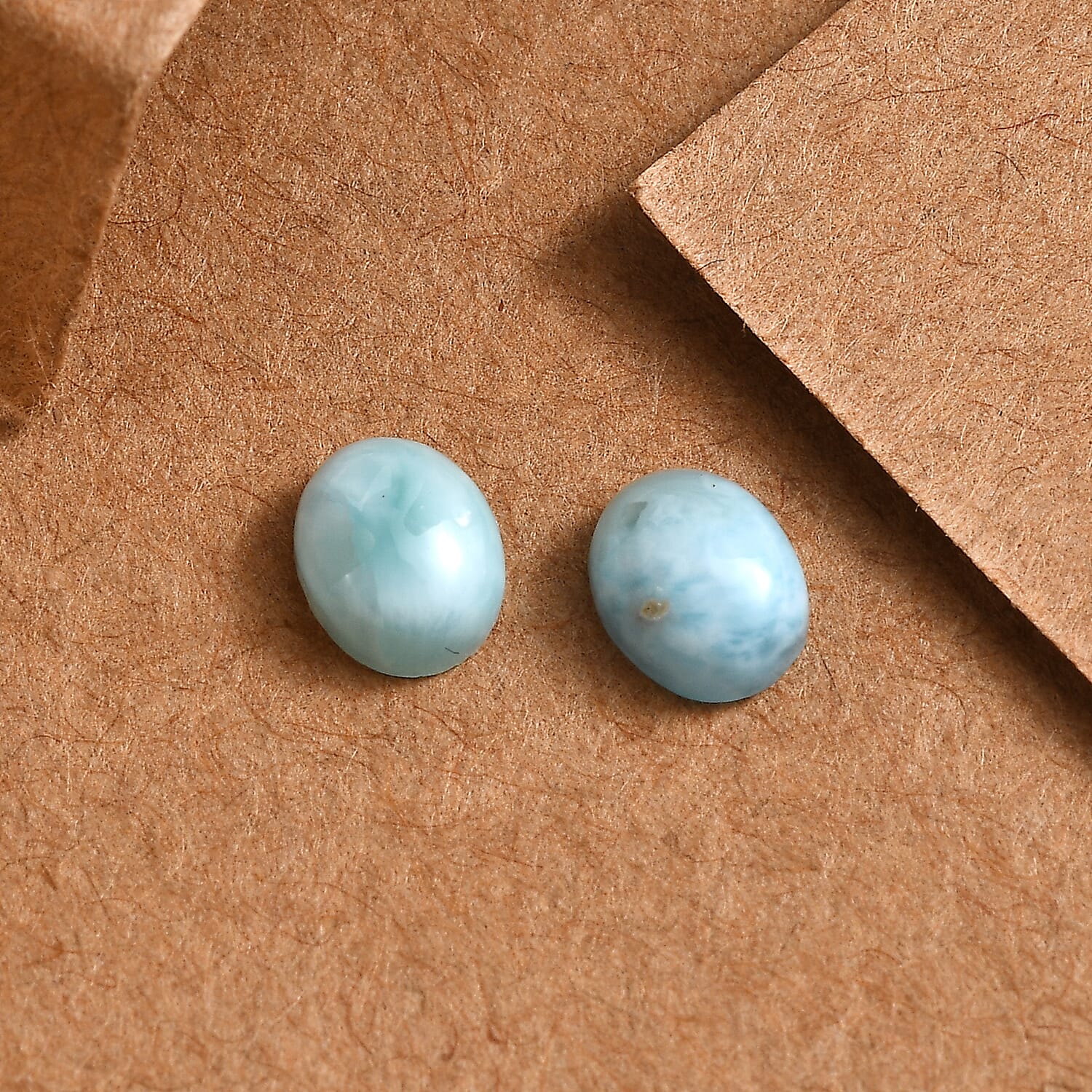 Larimar Set of 2 (Ovl 5x4 mm) 0.71 ctw Loose Gemstone