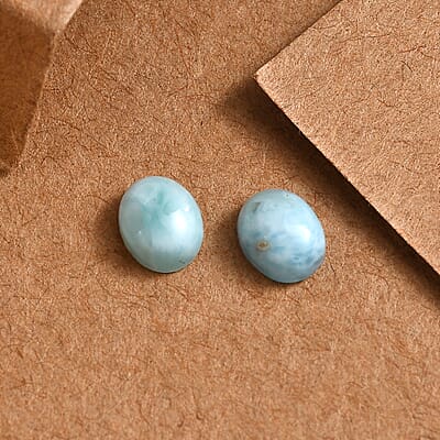 Larimar Set of 2 (Ovl 5x4 mm) 0.71 ctw Loose Gemstone