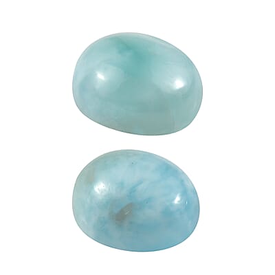 Larimar Set of 2 (Ovl 5x4 mm) 0.71 ctw Loose Gemstone