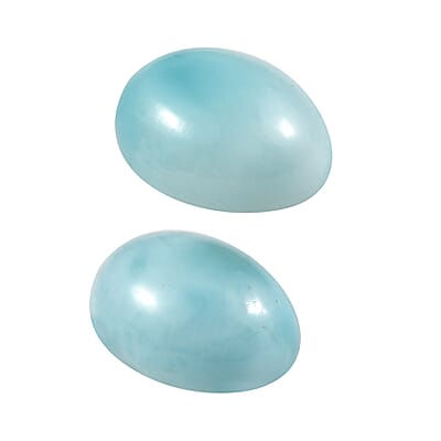 AA Larimar Set of 2 (Ovl 7x5 mm) 1.73 ctw Loose Gemstone