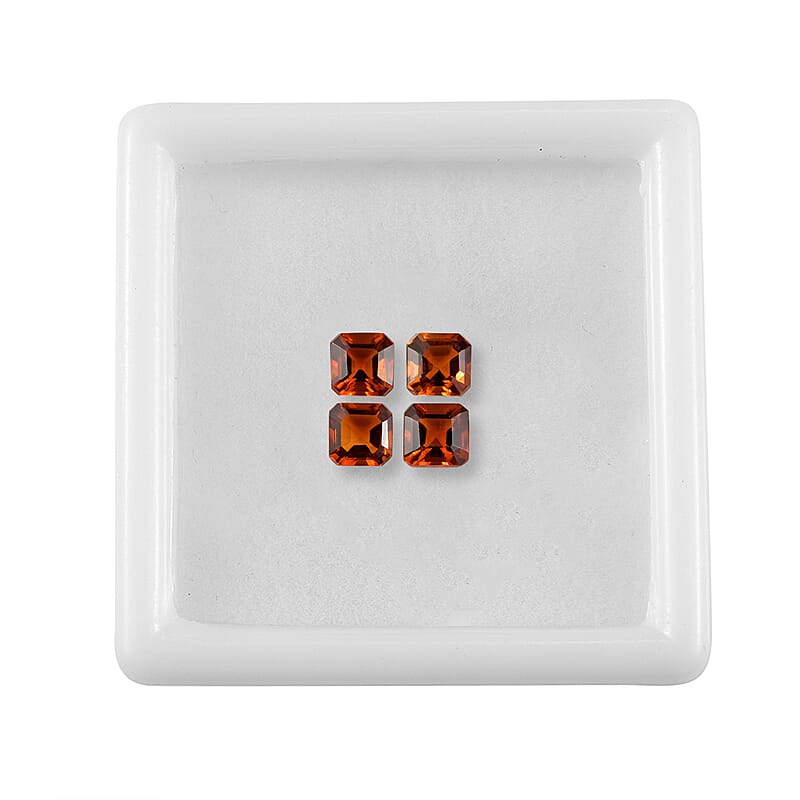AA Asscher Cut Santa Ana Madeira Citrine Set of 4 (Oct 4x4 mm) 1.18 ctw Loose Gemstone