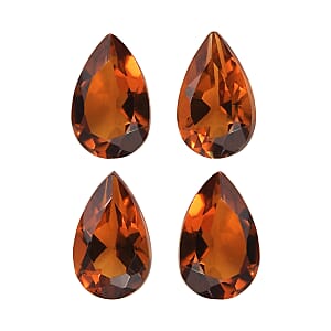 AA Santa Ana Madeira Citrine Set of 4 (Pear 5x3 mm) 0.72 ctw Loose Gemstone