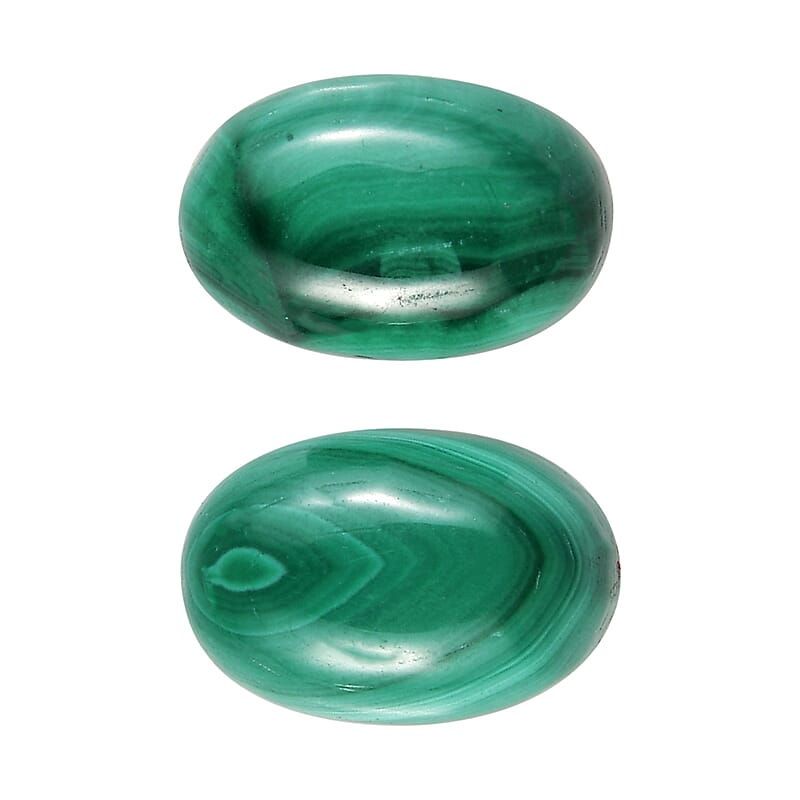 African Malachite Set of 2 (Ovl 6x4 mm) 1.57 ctw Loose Gemstone