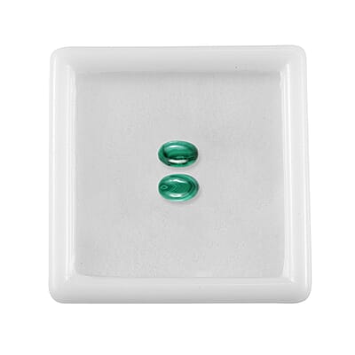 African Malachite Set of 2 (Ovl 6x4 mm) 1.57 ctw Loose Gemstone