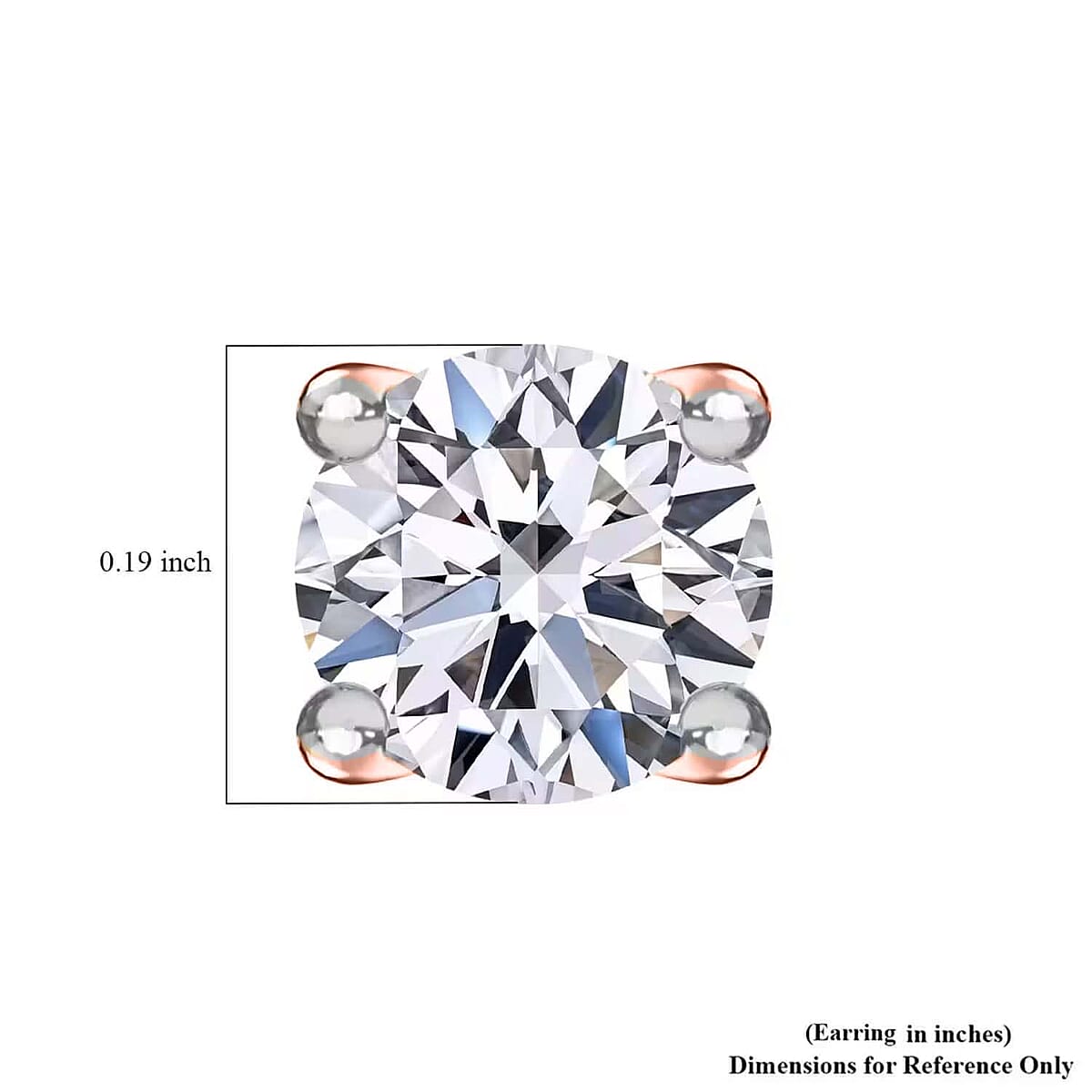 Luxuriant Lab Grown Diamond E-F VS 1.00 ctw Solitaire Stud Earrings in 18K Vermeil Rose Gold Over Sterling Silver image number 10