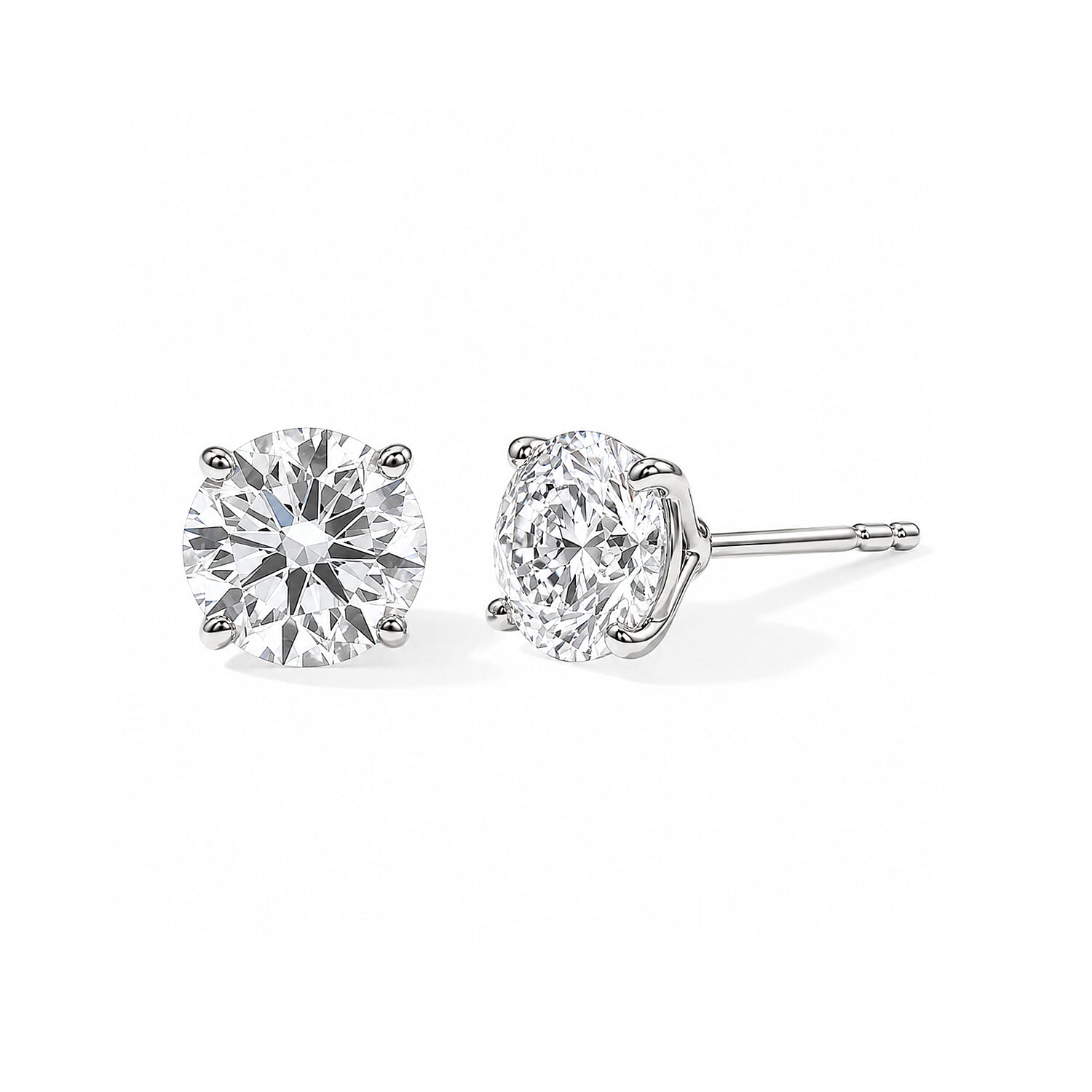 Luxuriant Lab Grown Diamond E-F VS 0.50 ctw Solitaire Stud Earrings in 18K Vermeil Rose Gold Over Sterling Silver