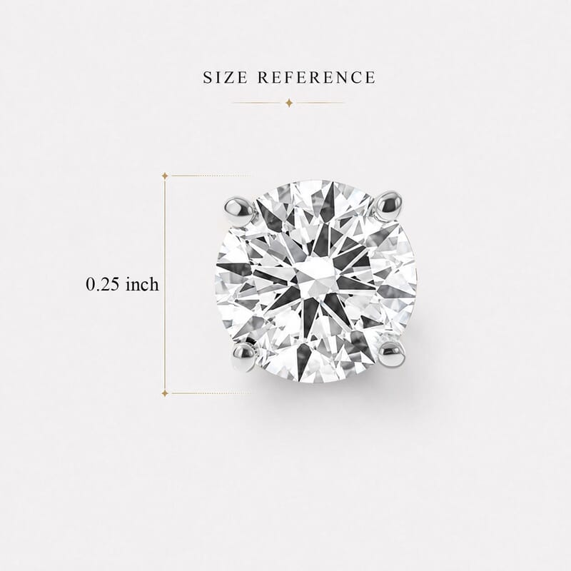 Luxuriant Lab Grown Diamond E-F VS 1.00 ctw Solitaire Stud Earrings in Rhodium Over Sterling Silver