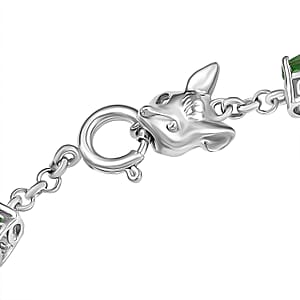 EverTrue Chartreuse Quartz (Triplet) 24.70 ctw Fox Bracelet in Platinum Bond (7.25 In)