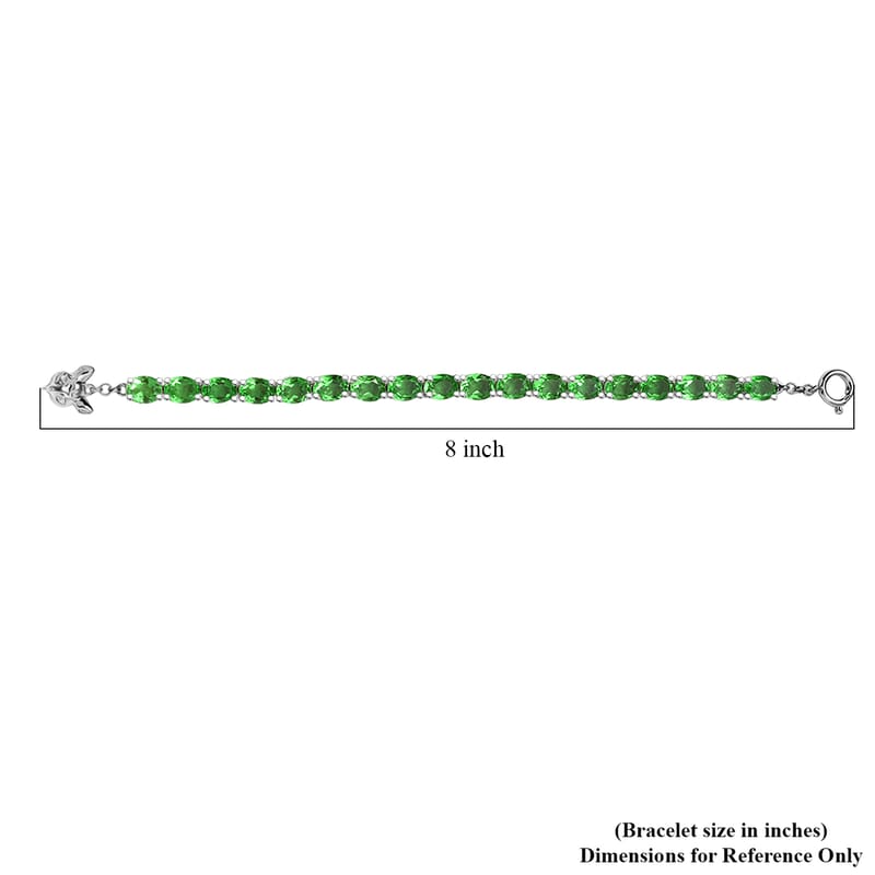 EverTrue Chartreuse Quartz (Triplet) 24.70 ctw Fox Bracelet in Platinum Bond (7.25 In)