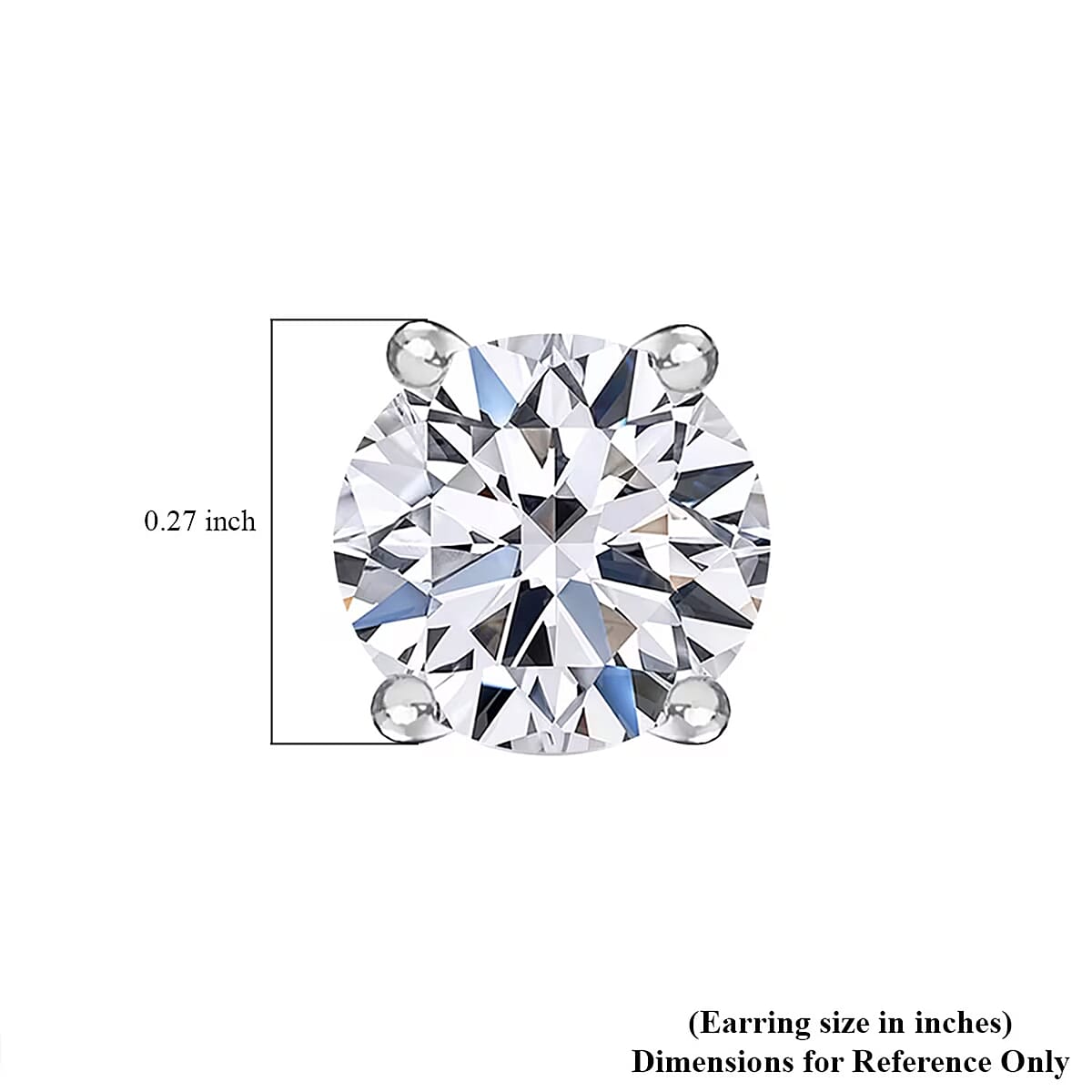 Luxuriant Lab Grown Diamond E-F VS 1.00 ctw Solitaire Stud Earrings in 950 Platinum (Del. in 10-12 Days) image number 10