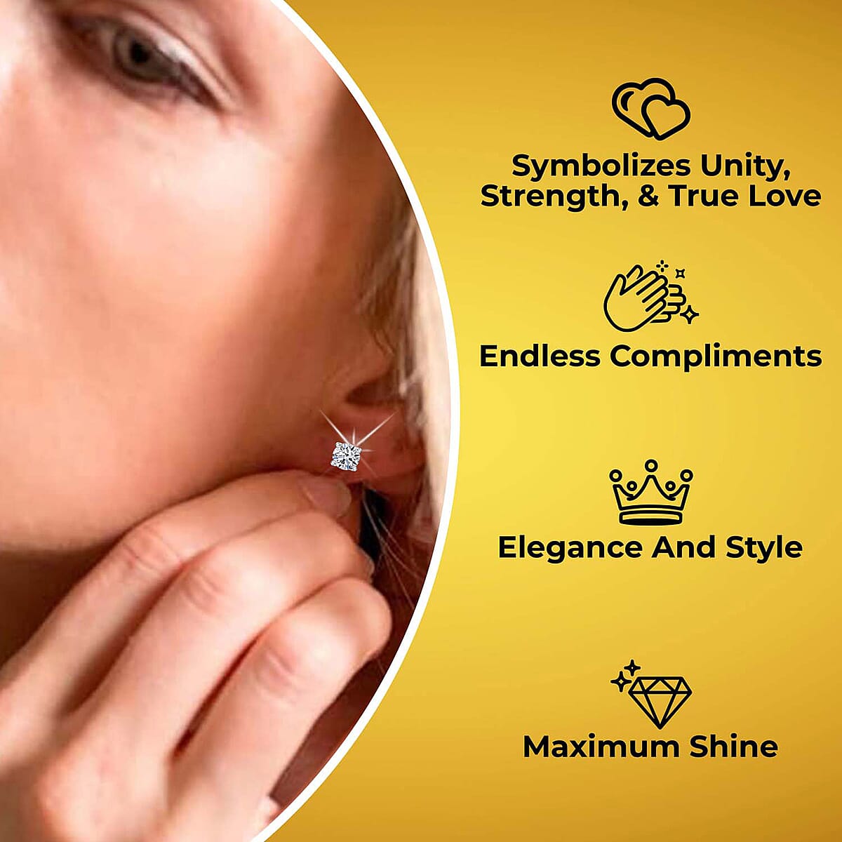 Luxuriant Lab Grown Diamond E-F VS 0.50 ctw Solitaire Stud Earrings in 18K Vermeil Rose Gold Over Sterling Silver image number 4
