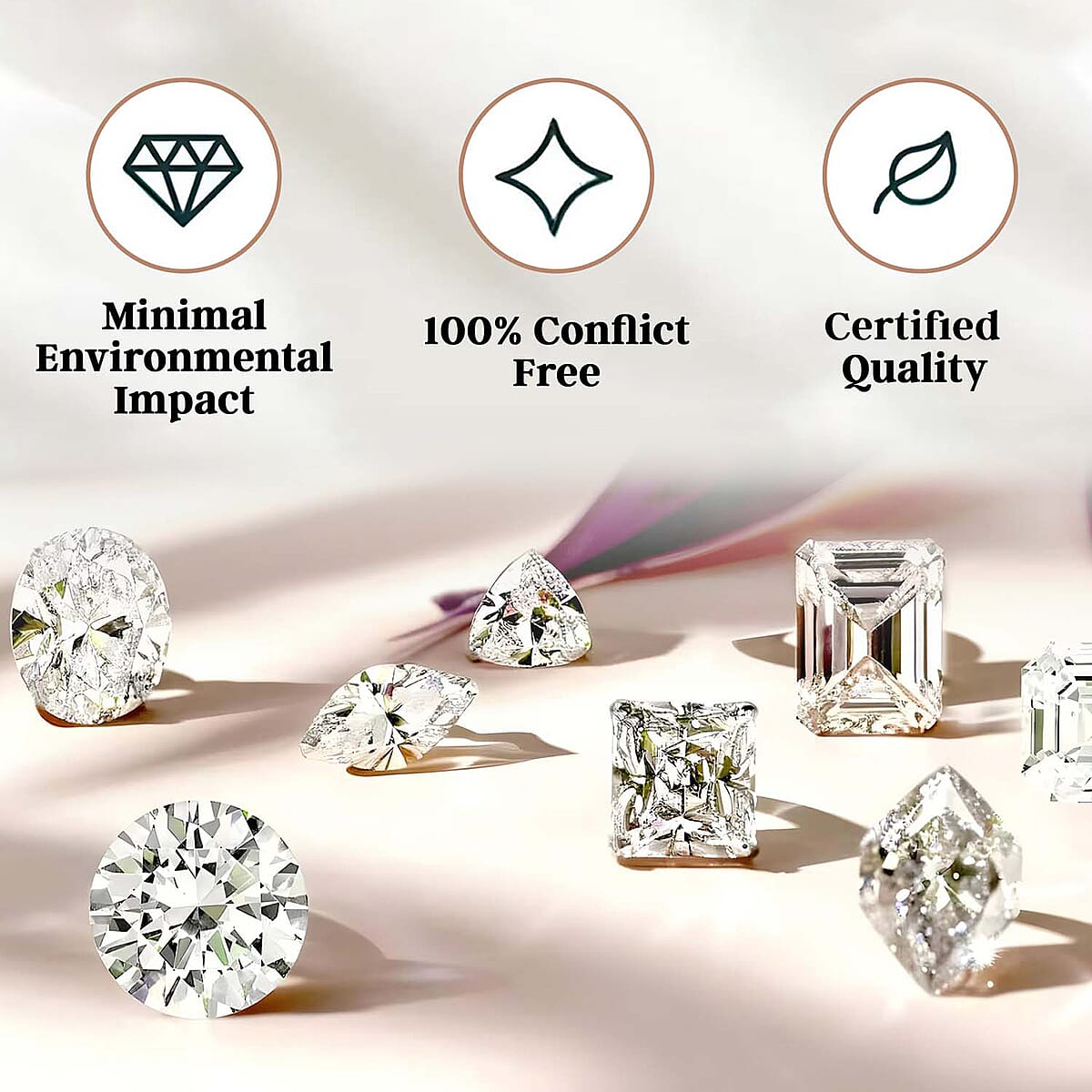 Luxuriant Lab Grown Diamond E-F VS 0.50 ctw Solitaire Stud Earrings in 18K Vermeil Rose Gold Over Sterling Silver image number 5