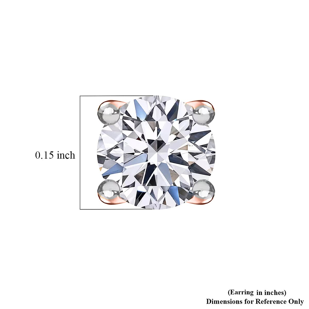 Luxuriant Lab Grown Diamond E-F VS 0.50 ctw Solitaire Stud Earrings in 18K Vermeil Rose Gold Over Sterling Silver image number 10