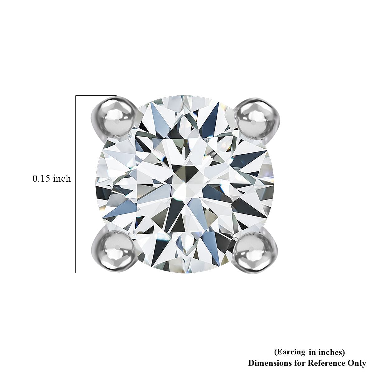 Luxuriant Lab Grown Diamond E-F VS 0.50 ctw Solitaire Stud Earrings in Rhodium Over Sterling Silver image number 7