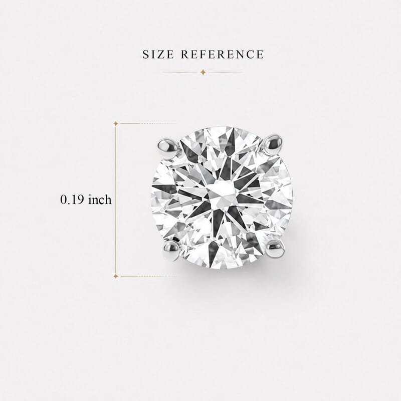 Luxuriant Lab Grown Diamond E-F VS 0.50 ctw Solitaire Stud Earrings in Rhodium Over Sterling Silver
