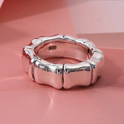 D'Joy Bamboo Band Ring in Sterling Silver (Size 5.0) 4.50 Grams