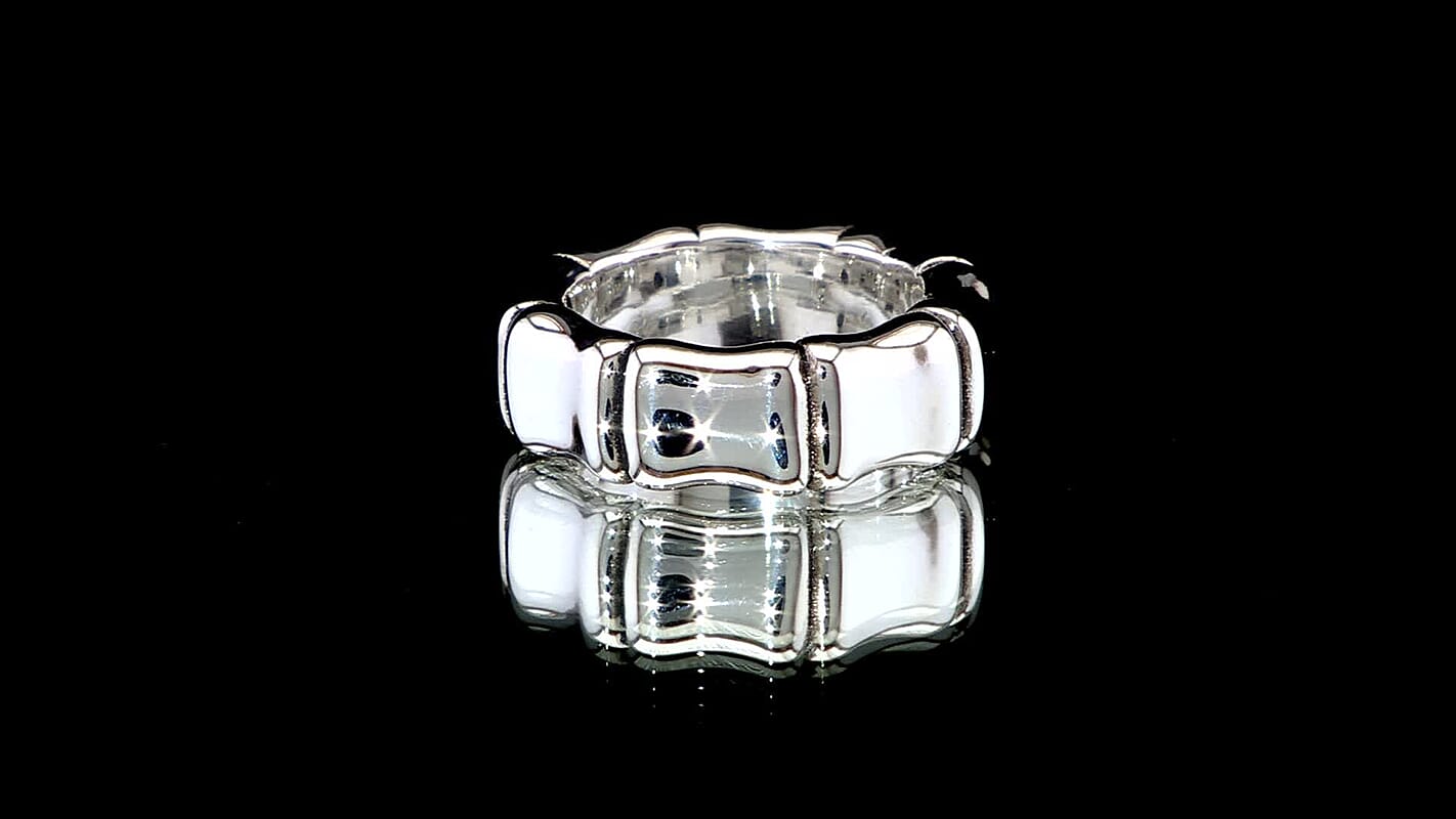 D'Joy Sterling Silver Bamboo Band Ring (Size 10.0) (4.50 g)