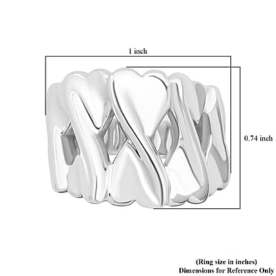 D'Joy Endless Hearts Ring in Sterling Silver (Size 10.0) 4.30 Grams