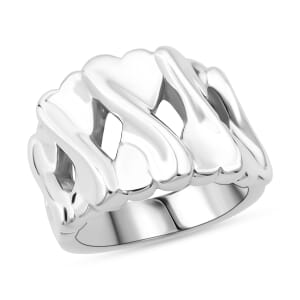 D'Joy Endless Hearts Ring in Sterling Silver (Size 8.0) 4.30 Grams