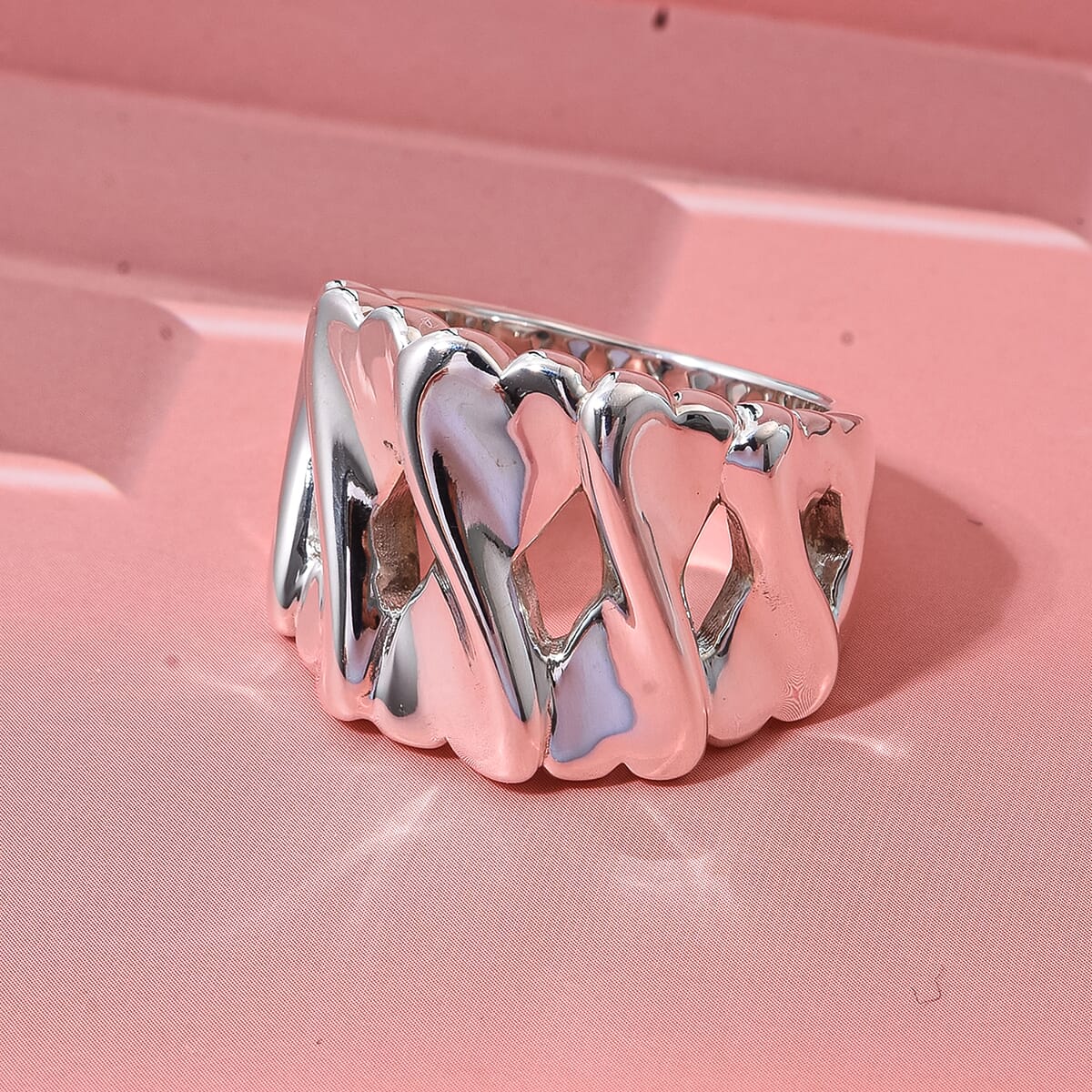 D'Joy Endless Hearts Ring in Sterling Silver (Size 9.0) 4.30 Grams image number 1