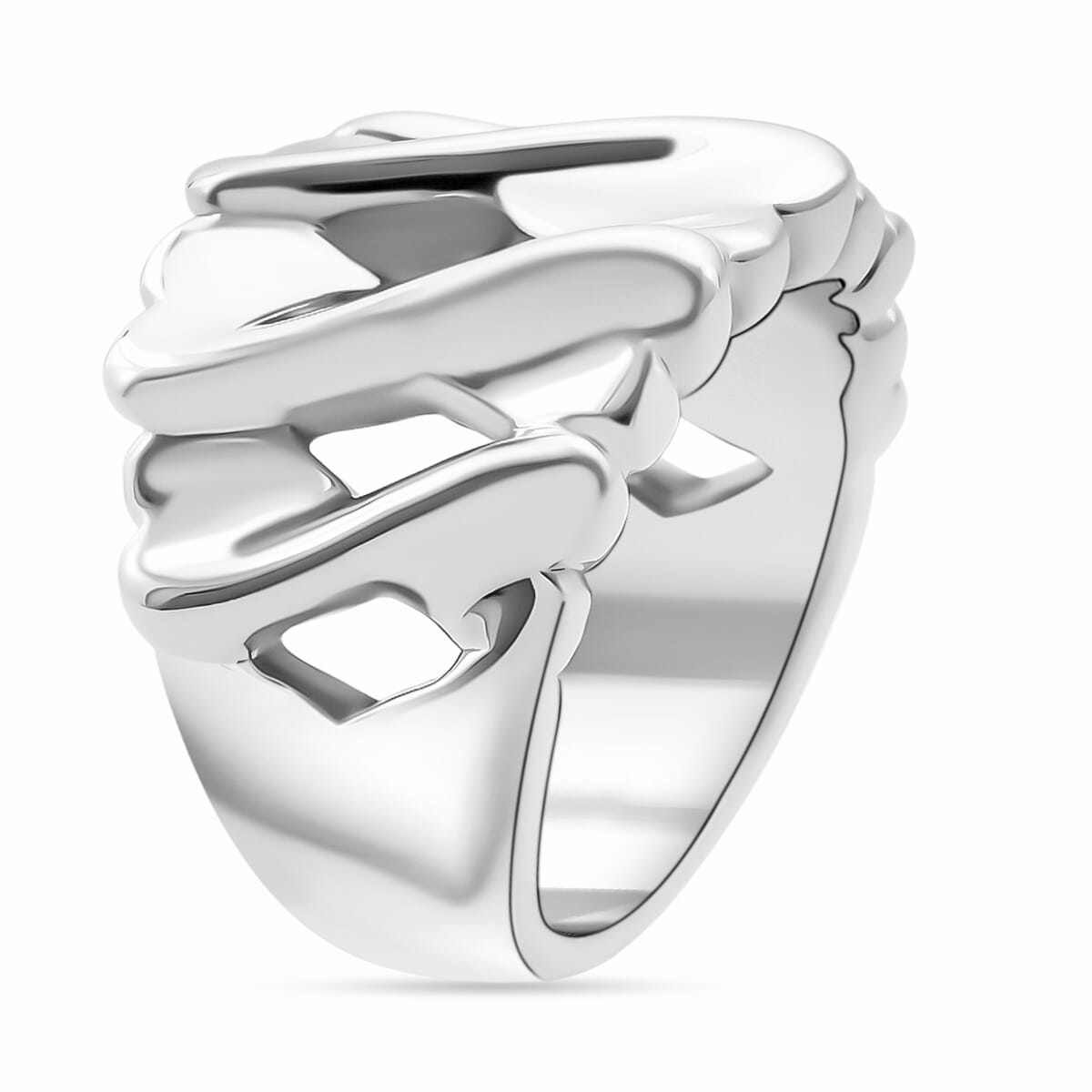 D'Joy Endless Hearts Ring in Sterling Silver (Size 9.0) 4.30 Grams image number 3