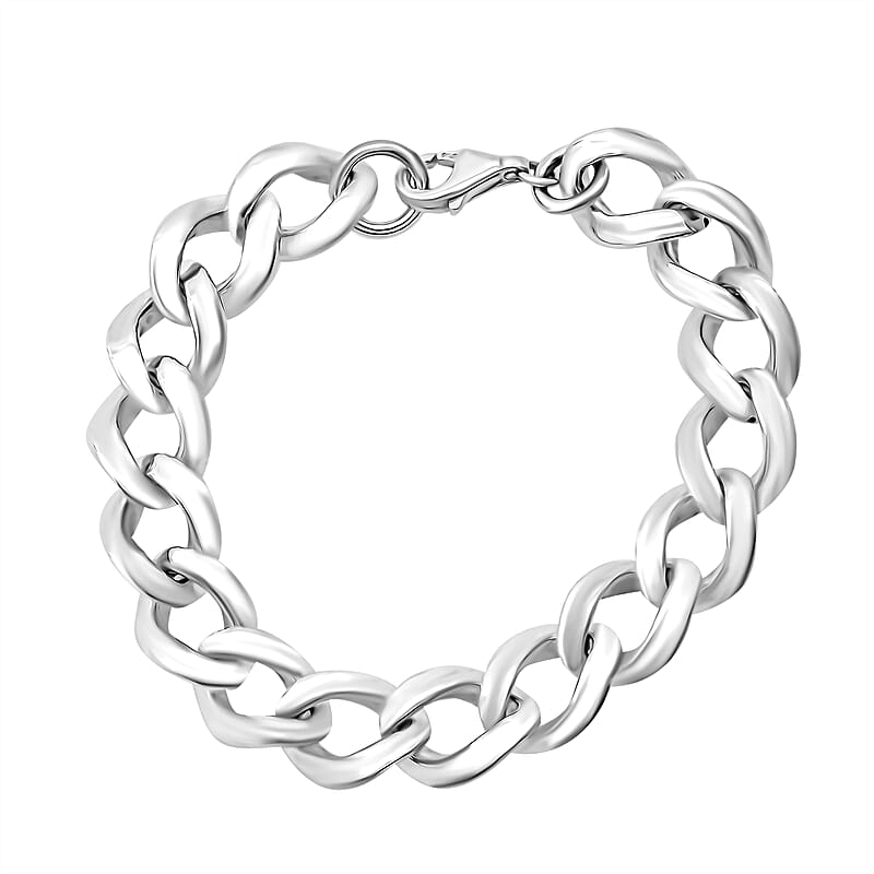 D'Joy Sterling Silver Fancy Link Chain Bracelet (6.50 In) (14.50 g)