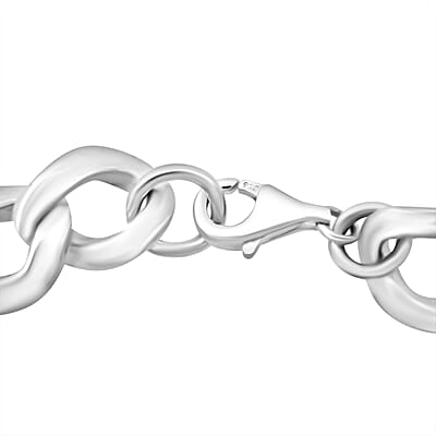D'Joy Sterling Silver Fancy Link Chain Bracelet (6.50 In) (14.50 g)