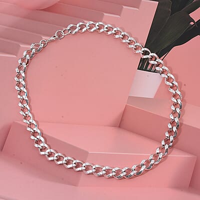 D'Joy Fancy Link Chain Necklace in Sterling Silver 39.85 Grams 20 Inches