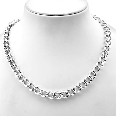 D'Joy Fancy Link Chain Necklace in Sterling Silver 39.85 Grams 20 Inches