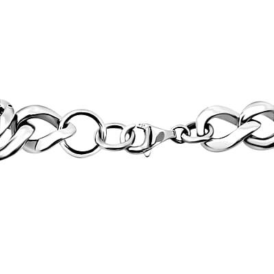 D'Joy Fancy Link Chain Necklace in Sterling Silver 39.85 Grams 20 Inches
