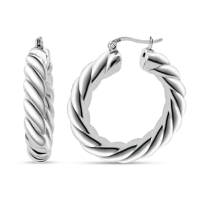 D'Joy Twisted Hoop Earrings in Sterling Silver 6 Grams