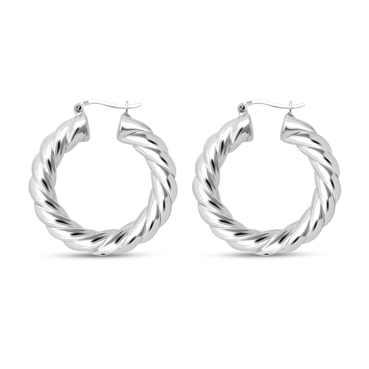 D'Joy Twisted Hoop Earrings in Sterling Silver 6 Grams image number 3