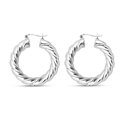 D'Joy Twisted Hoop Earrings in Sterling Silver 6 Grams