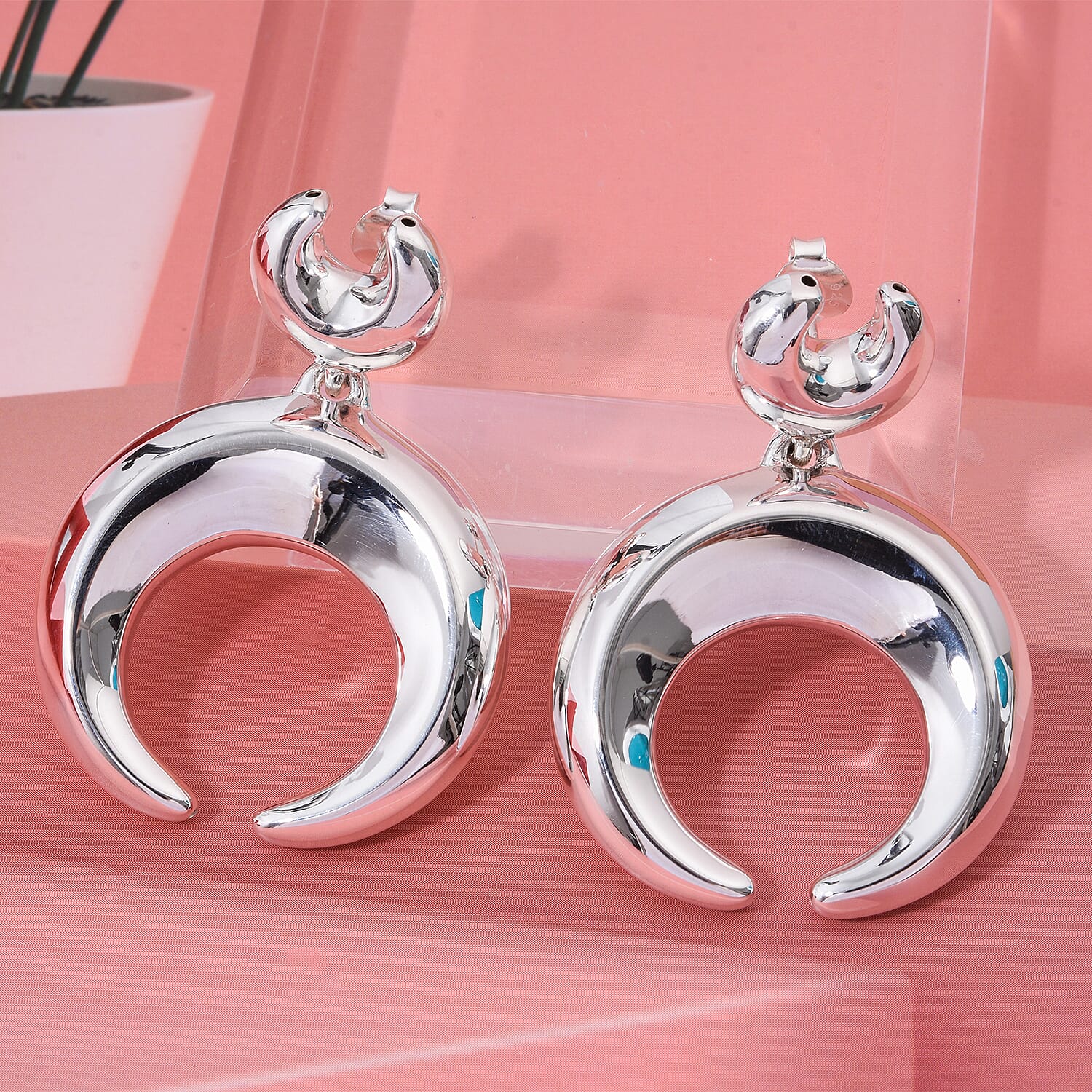 D'Joy Horn Earrings in Sterling Silver 12 Grams