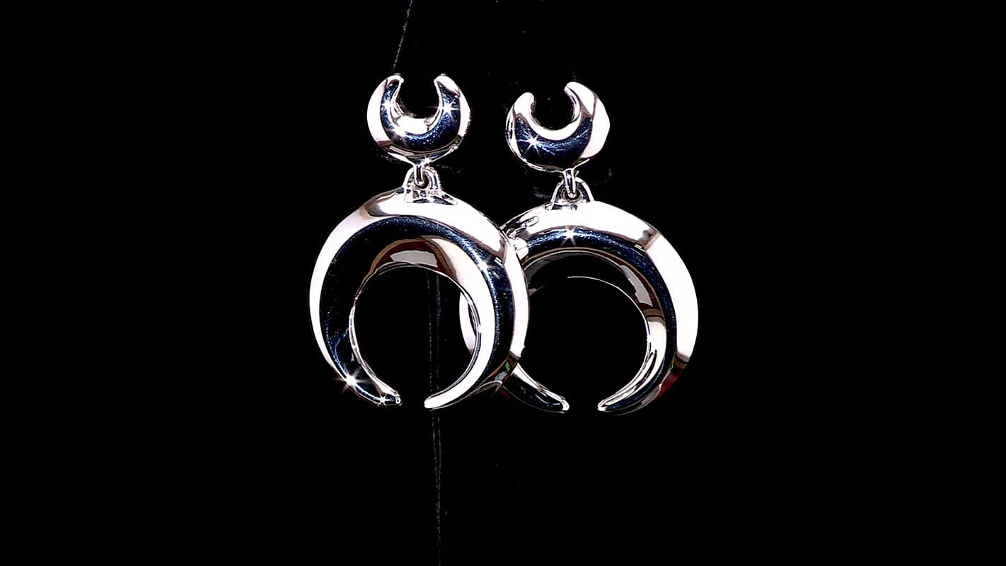 D'Joy Horn Earrings in Sterling Silver 12 Grams
