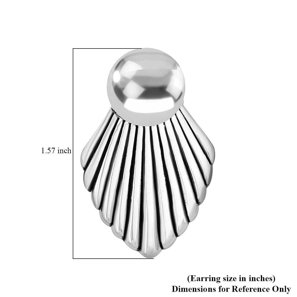 D'Joy Seashell Earrings in Sterling Silver 9.10 Grams