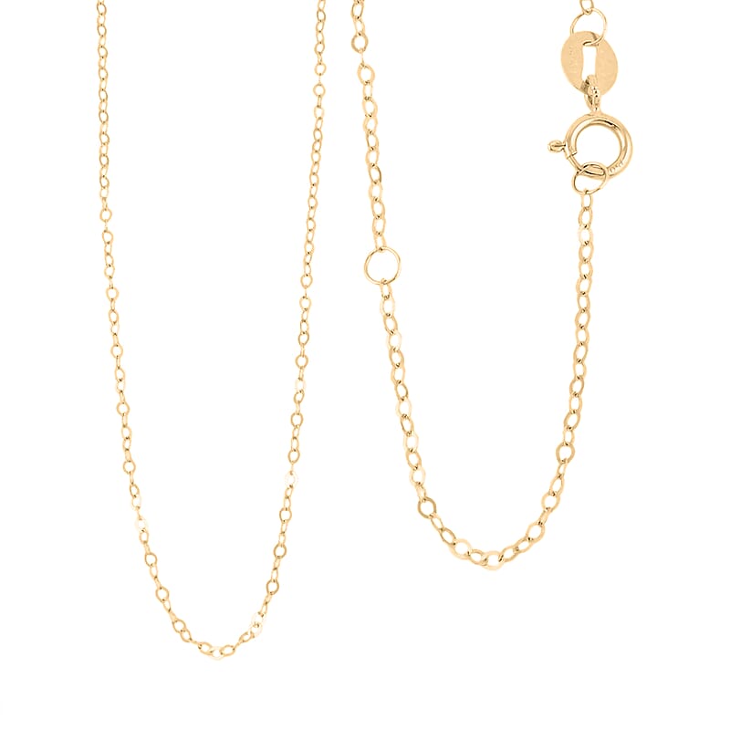 Cable Chain Necklace in 18K Yellow Gold 0.70 Grams 20 Inches