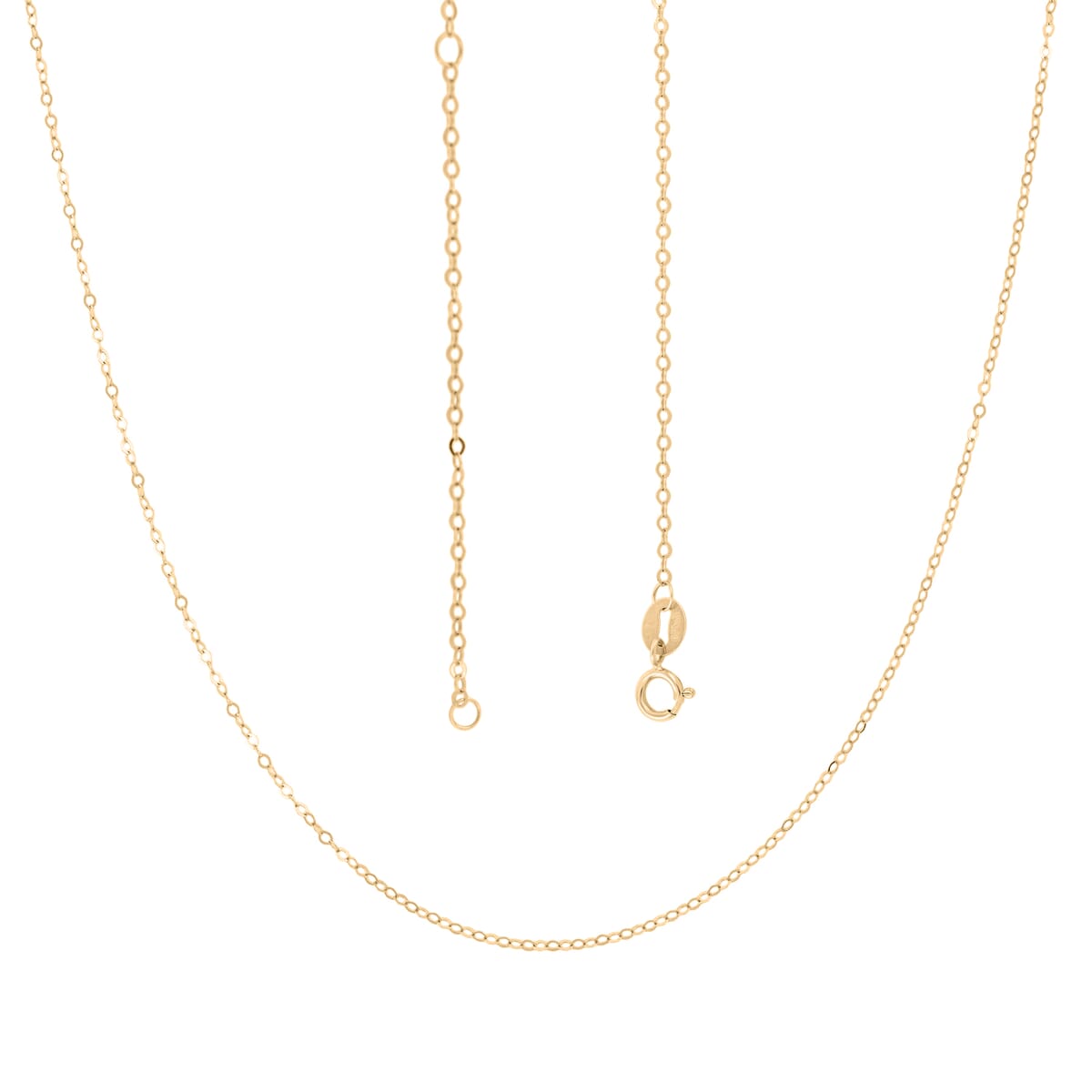 Cable Chain Necklace in 18K Yellow Gold 0.70 Grams 20 Inches image number 3