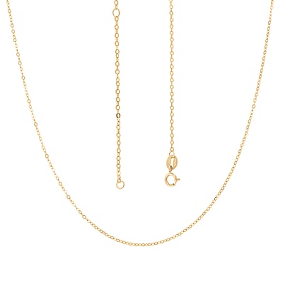 Cable Chain Necklace in 18K Yellow Gold 0.70 Grams 20 Inches