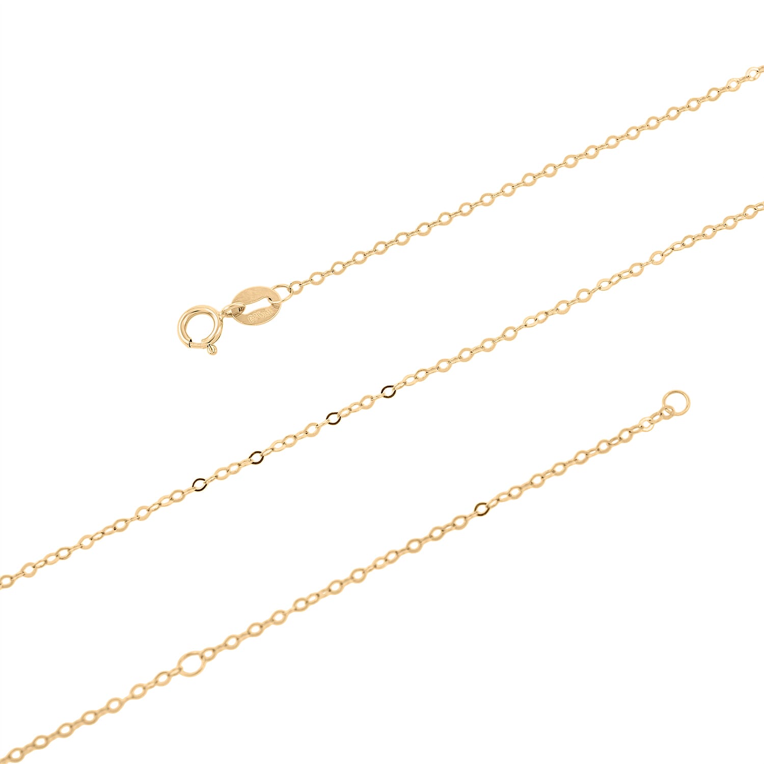 Cable Chain Necklace in 18K Yellow Gold 0.70 Grams 20 Inches
