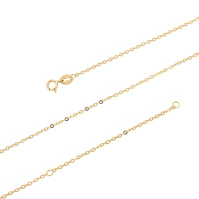 Cable Chain Necklace in 18K Yellow Gold 0.70 Grams 20 Inches