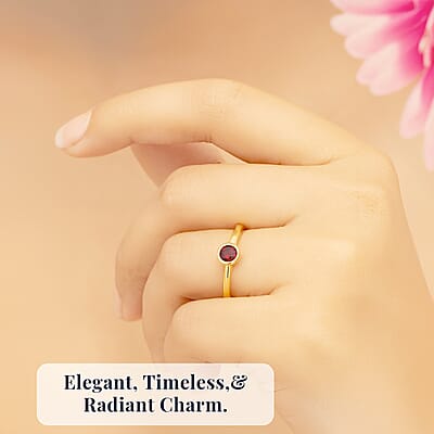 Mozambique Garnet / January / Yellow Gold Over Sterling Silver / 6 - Product card gallery slide 2 (10178187591993)