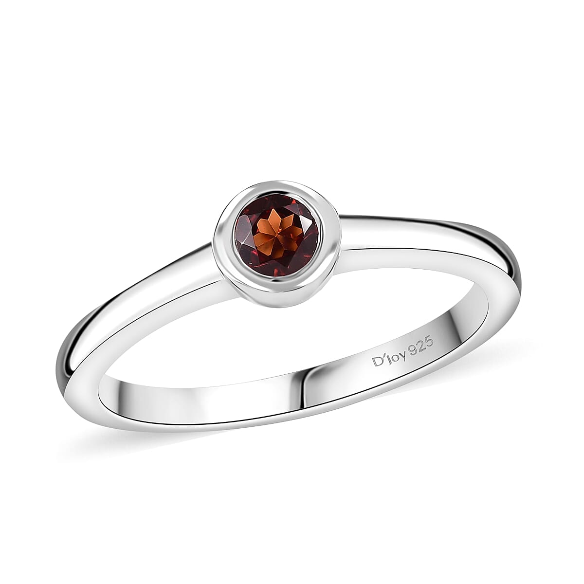 D'Joy Poke Free Mozambique Garnet 0.35 ctw Solitaire Ring in Rhodium Over Sterling Silver (Size 10.0) image number 0